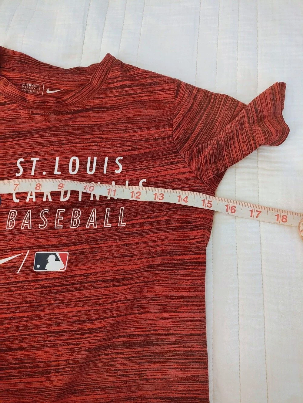 Nike St. Louis Cardinals Youth Small 8 Dri-FIT MLB Baseball Red Heather Tee